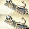 4 small SKULL HOOKS small spine pure solid BRASS old vintage style antique aged over brass 5 " long Bronze patina (Copy)