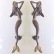 skinny MERMAID 35 cm solid brass door PULL old style heavy house PULL handle 13" aged brass BRONZE PATINA