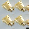 4 small POLISHED square CUP Castors heavy solid brass foot castors table chair wheel old style 32mm