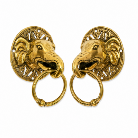 SEO Keywords elephant head door handle, ganesha ring pull, brass elephant door pull, solid brass ring handle, antique elephant hardware, vintage brass door handle, indian style door pull, heavy brass ring pull, elephant trunk handle, old style brass hardware, temple door handle, boho door hardware, statement door pull, cast brass elephant handle, 13.5cm elephant ring pull