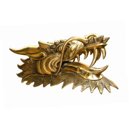 BRASS DRAGON STATUE ON STAND 30cm Long DRAGON Skull Solid 100% Brass Large Heavy Decoration Hand Made Amazing Statue