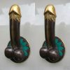 large penis 23 cm DOOR PULL or HOOK hand made brass 9 " handle phallus hook brass aged bronze patina