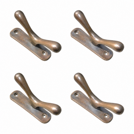 4 Solid Brass CLEATS 3.5 – Heavy Rope Tie Down Hooks – Boat Marine Brass Cleats – Handmade Wall Hooks Set of 4