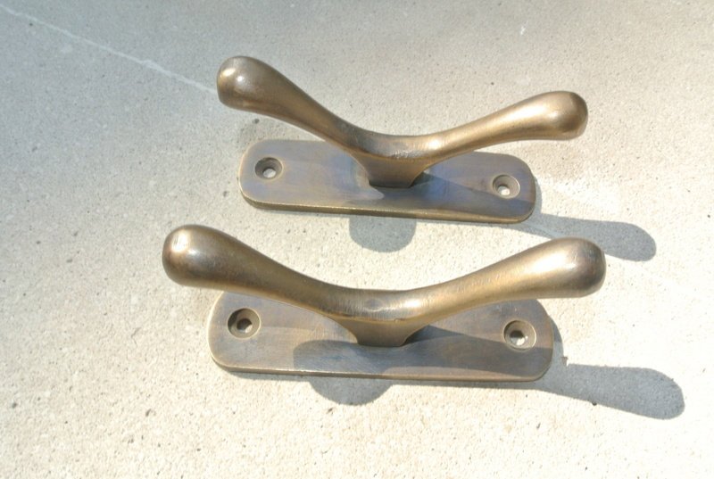 2 small 9 cm CLEAT tie down heavy solid 100% brass boats cars