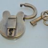 small padlock Vintage stye solid brass 2 keys heavy lock bridge 60 mm box furniture Antique Vintage style 2.1/2" skeleton Keys Safe Lock