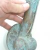large penis DOOR PULL or HOOK hand made brass 9 " handle seaside aged green patina beach