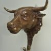 amazing bull steer cow HOOK 7 "long aged solid real heavy hollow BRASS old vintage detailed style natural hand made heavy 18 cm hanger screw