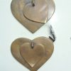 4 small aged Love heart shape 7 cm old style Cabinet Door solid pure Brass knob Drawer Pull 3" Bronze patina heavy beachside door outside