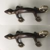 small heavy GECKO DOOR PULL 23 cm aged hollow solid pure brass vintage old style house handle 9 " gate house grab cast rustic hand made