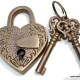 stunning EMBOSSED 3" Vintage style antique "HEART LOVE PADLOCK " shape solid brass 2 keys heavy lock works polished