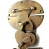 heavy HASP & STAPLE heart Padlock and KEY included WORKS 5" OVAL catch latch bronze patina
