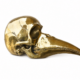 Large Brass Bird Skull Statue 14” Gothic Beak Skeleton Sculpture Vintage Brass Decor