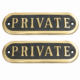 Set of 2 Solid Brass Private Signs Vintage Door Plaques Heavy Cast Brass Office Door Signs 115mm