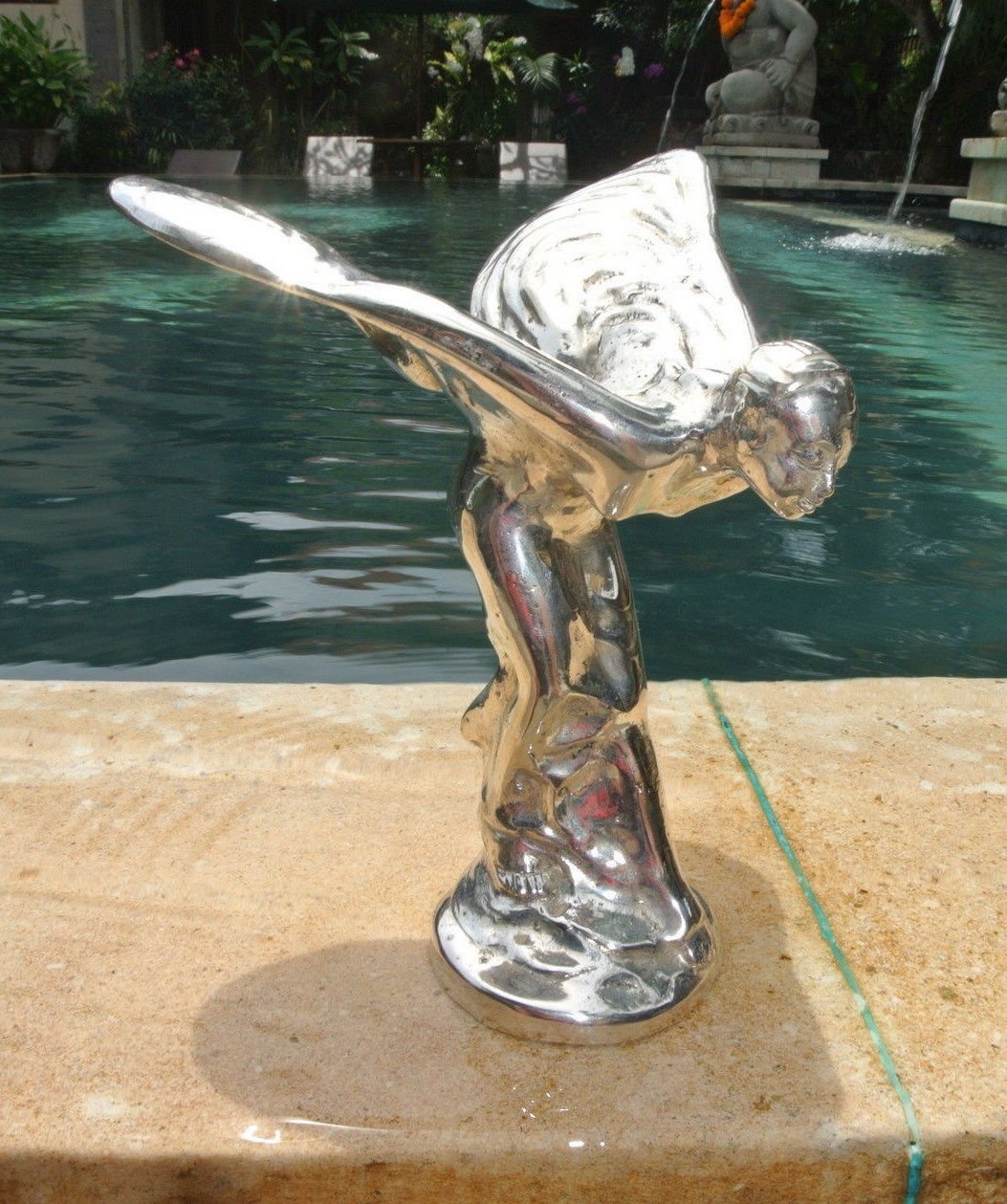 Silver over brass 7.1/2" inches high Rolls Royce statue ...