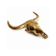 Small Buffalo Head Skull Solid Heavy Brass Wall Statue Horns Bull Cow Steer Decor 20cm