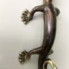 small heavy GECKO DOOR PULL 23 cm aged hollow solid pure brass vintage old style house handle 9 " gate house grab cast rustic hand made