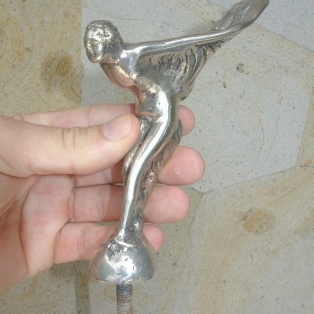 silver plated Small Rolls Royce 6" inches high car statue flying lady heavy brass bronze style emblem cast 15 cm Spirit of Ecstasy bolt deco