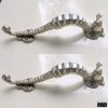 2 small SEAHORSE solid brass door Silver plated over brass old style house PULL handle 10" outdoor pair hollow