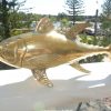 TUNA statue 23 cm aged heavy decoration stunning 9" hand made cute trophy yellow fin blue polished brass price includes FREE FREIGHT world wide 6 to 10 days Solid Brass ( hollow inside ) heavy cast TUNA FISH BRASS display vintage style aged statue hand made 9 " inches long 230 mm x 110 mm high