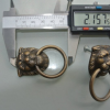 4 tiny PULLS handles Small heavy LION solid heavy brass old style screws house antiques hand made cabinet kitchen antiques knob bronze patina