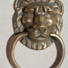 4 pieces 5 cm PULLS drawer handles Small LION SOLID BRASS antiques ring 2" bronze patina