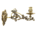 Brass Piano Sconce Candle Holders 8" Antique Style Rotating Wall Candles