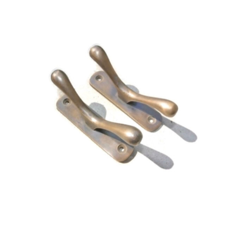 2 Solid Brass CLEATS 3.5" – Heavy Rope Tie Down Hooks – Boat Marine Brass Cleats – Handmade Wall Hooks Set of 2
