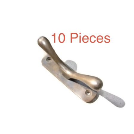 10 Solid Brass CLEATS 3.5" – Heavy Rope Tie Down Hooks – Boat Marine Brass Cleats – Handmade Wall Hooks Set of 10