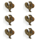 6 Solid Brass Chicken Rooster Cabinet Knobs – Vintage Farmhouse Drawer Pulls – 50mm 2" inch