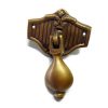 4 DECO period pulls drops handles antique style solid brass vintage old replace drawer heavy oxidized bronze patina