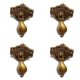 4 DECO period pulls drops handles antique style solid brass vintage old replace drawer heavy oxidized bronze patina