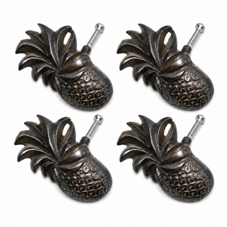 4 Small Pineapple Handles Knobs Solid Brass Pulls Kitchen Cabinet Drawer Door Antique Vintage Style 2.34 7cm