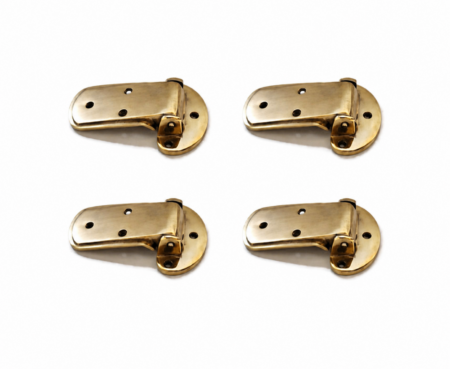4 Solid Brass Ice Box Hinges Polished Brass Heavy Duty Vintage Cabinet Door Hinges Antique Style Hardware Set