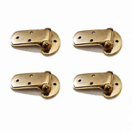 4 Solid Brass Ice Box Hinges Polished Brass Heavy Duty Vintage Cabinet Door Hinges Antique Style Hardware Set