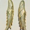 2 small ANGEL WING hollow solid brass door PULL old style polished house PULL handle 20 cm wings 8" long