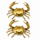 2 Brass Mud Crab Statues 4" Blue Swimmer Crab Vintage Solid Brass Nautical Decor