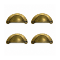 Set of 4 Large Solid Brass Shell Drawer Pull Handles 100mm Antique Vintage Cabinet Cupboard Furniture Hardware WatsonBrass 3000 XL