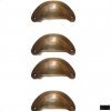 8 shell handles PULL aged solid Brass PULL knob kitchen cast 10cm screws 4" Bronze patina 2 screw holes