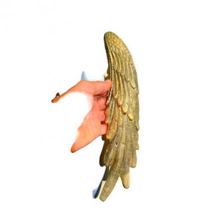 2 ANGEL WING hollow solid brass SILVER PLATED door PULL old style house PULL handle 33cm wings natural aged patina