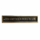Captain's Word Is Law Sign Solid Brass Plaque 8" Vintage Nautical Wall Sign