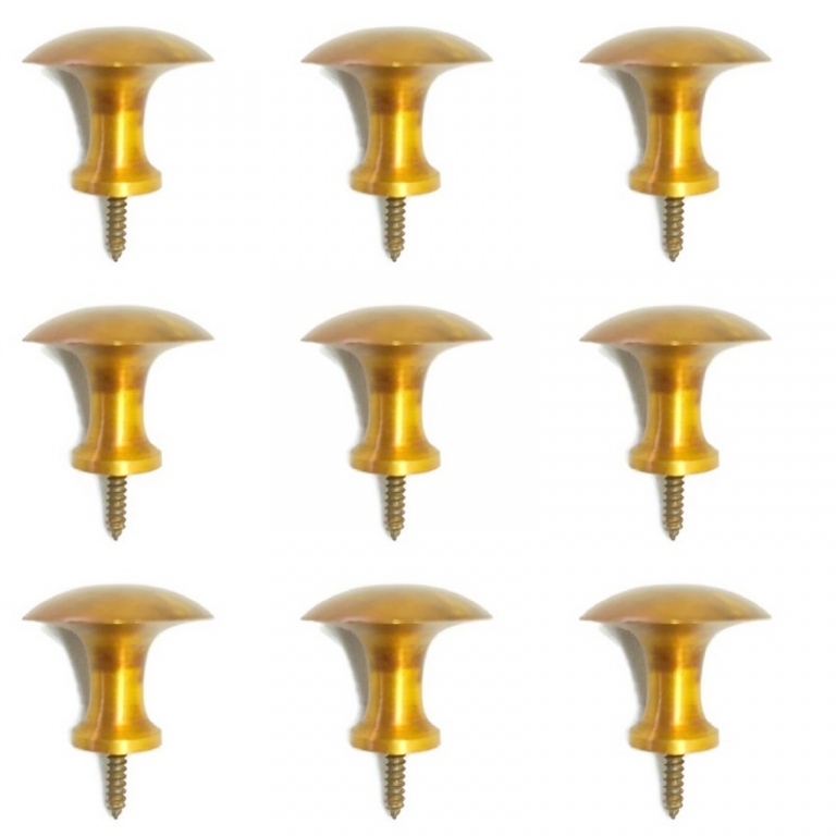 9 small screw KNOBS pulls watsonbrass 238 handles antique solid heavy ...