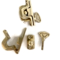 2 Polished MIRROR FITTINGS Dressing Table Recessed 2.1/4" 100% Brass DECO Hinged Ball & Arm
