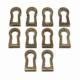 10 Brass Recessed Key Hole Covers 19mm Antique Escutcheon Vintage Watson Brass 1612F