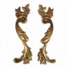2 Large French Style Brass Door Pull Handles 11” Heavy Antique Aged Brass Cabinet Drawer Pulls 722
