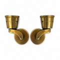2 Large Solid Brass CUP Castors Wheels Antique Style Furniture Chair Table Castors 9cm