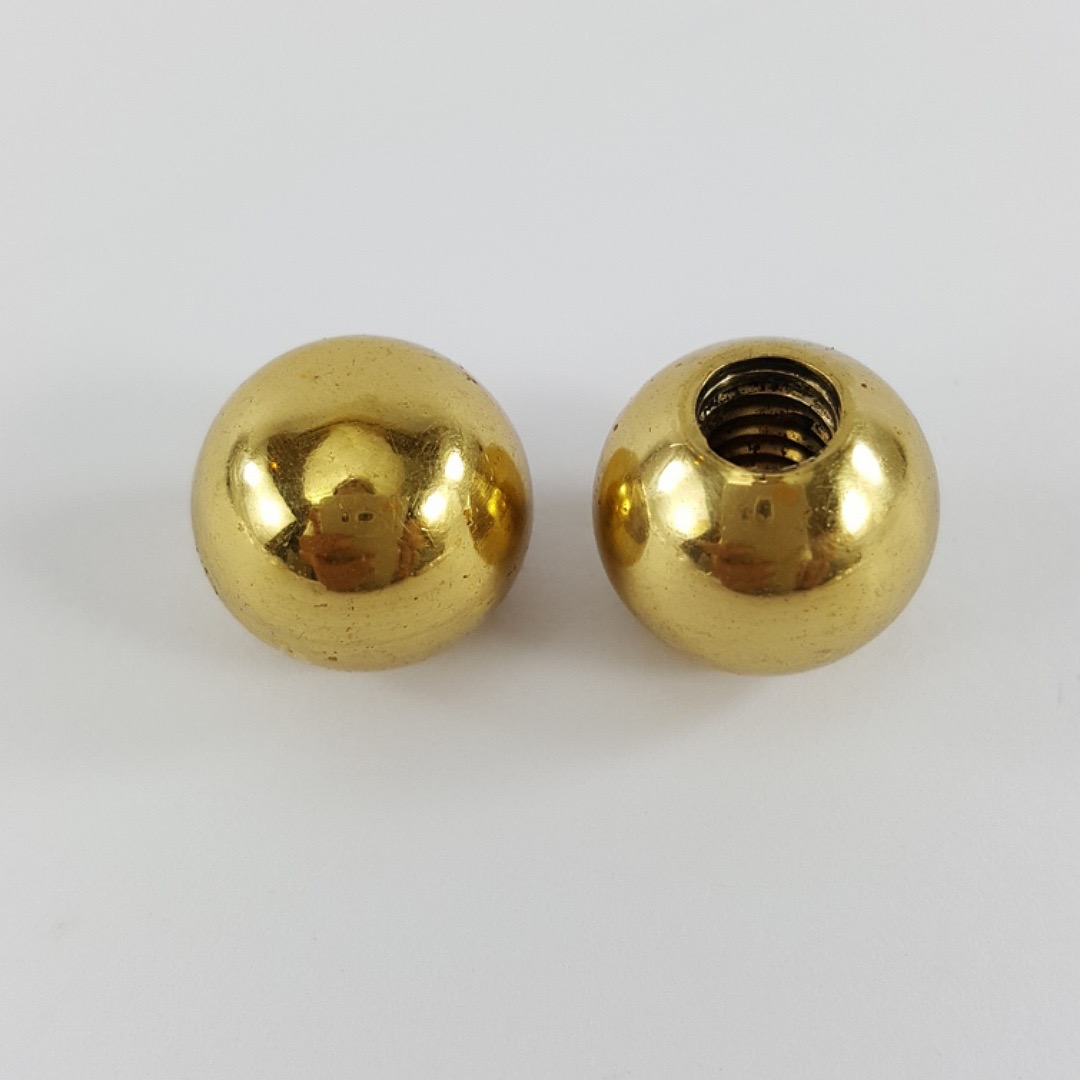 small solid Brass BED ball knobs threaded old style 15 mm polished B7 watson 