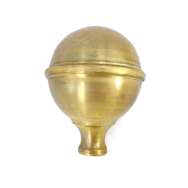 3.1/2" high solid Brass SPUN BED KNOB old style COT hollow B4L BALL thread 