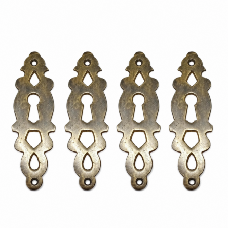 5 Small Brass Recessed Key Hole Covers 16mm Antique Escutcheon Vintage Watson 1612 old Style