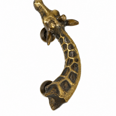 Giraffe Brass Door Pull Handle 9.14 Curved Solid Brass Grab Handle Old Style Rustic Left or Right Available