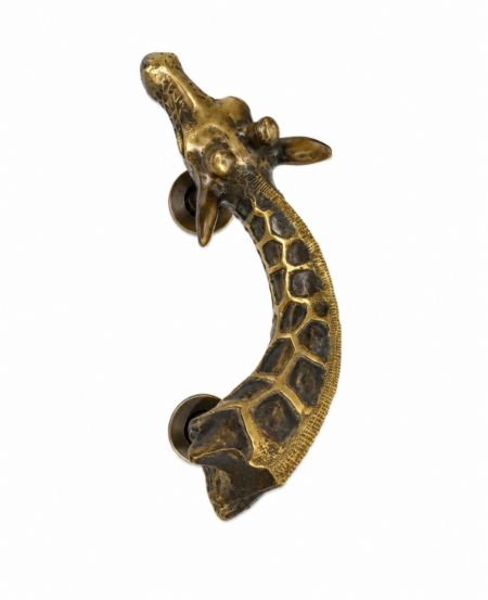 Giraffe Brass Door Pull Handle 9.14 Curved Solid Brass Grab Handle Old Style Rustic Left or Right Available